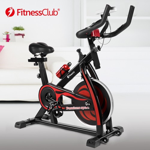 Red exercise bike home gym - red,