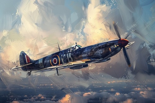 Spitfire style aircraft canvas - spitfire,