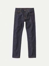 Nudie Thin Finn Dry Ecru Dark Blue Slim Fit Cotton Denim Jeans Size 32 £105