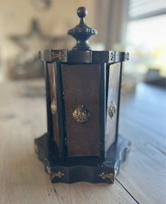 Napoleon III Era Cigar Carousel Holder Wood & Brass French Antique c.1860s 