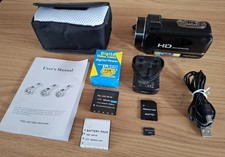24.0MP Unbranded Compact HD Video Camcorder Set Black Tested Fully Working Set