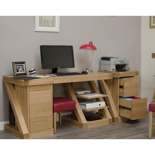 Solid oak large desk filing - oak,