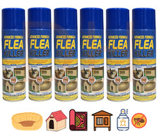 6 x Flea Killer Spray for Home Dog Bed Pet Kennel Carpet Tick Protection 200ml