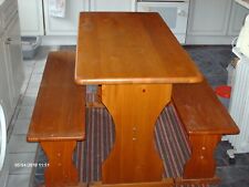 Dinette table and two bench chairs