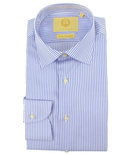 Viyella blue fine stripe - viyella,