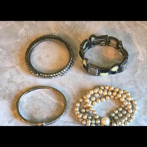 Vintage glam beaded - beaded, bangle