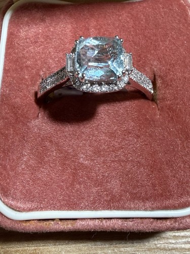 Platinum diamond aquamarine - diamond, &