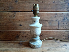 Vintage Polished Marble Bedside Lamp - Working