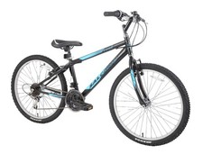 Excel Bys Kids 24" Wheel 14" Frame 21 Speed Mountain Bike Black Blue Age 8 +