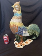 Vintage Large Life Size Ceramic Rooster / Cockerel Statue / Antique Sculpture