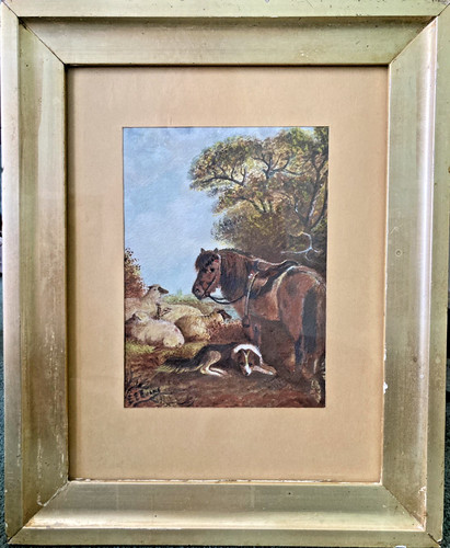 Old oil painting - landscape,