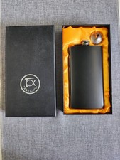 TANEAXON 12 oz Matte Black Pocket Hip Flask with Funnel & Box - Stainless Steel