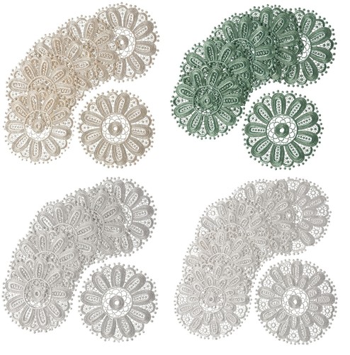 Floral lace round doilies pack - round,