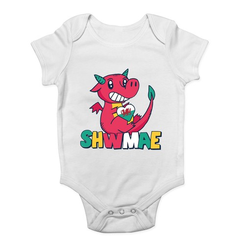 Welsh dragon baby grow vest - baby,