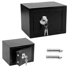 SOLID STEEL FIREPROOF SAFE SECURITY HOME OFFICE MONEY CASH SAFETY MINI BOX W/KEY