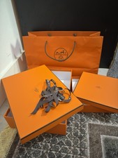 Authentic Hermes Shopping Bag And Empty 2 Boxes With Tissue Paper And Ribbon