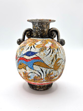 Ancient Style Dolphin Amphora Vase Greek Minoan Pottery 12.5cm 194g