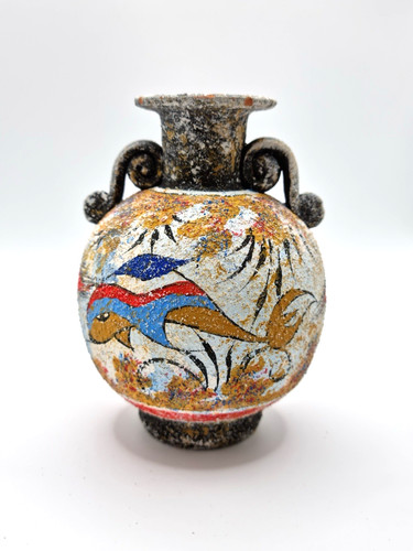 Ancient style dolphin amphora - style,