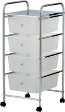 Storage Trolley 4 Drawer Clear