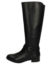 CLARKS NETLEY WHIRL LADIES BLACK REAL LEATHER LONG BOOTS UK SIZE 3.5 D EU 36