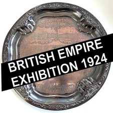 1924 HUGE 30cm 12" British Empire Exhibition Wembley Park copper tray
