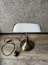 White Shade Bankers Lamp