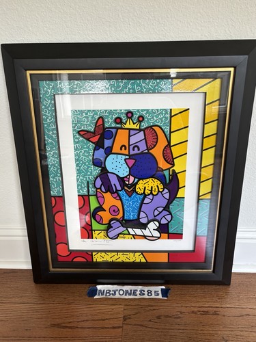 Romero britto dog with - with, bone