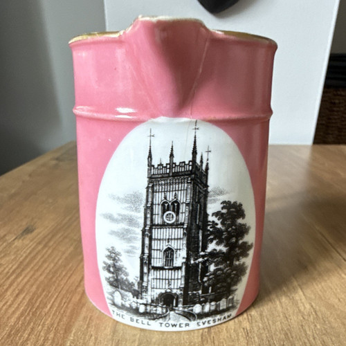 Ceramic jug pink white the - ceramic,