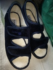 Padders Navy Wide Fit Slippers Uk5 38 New Tagged