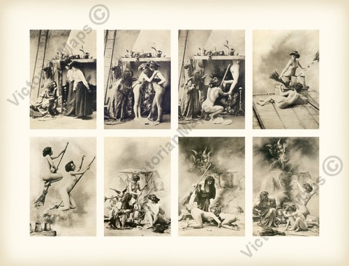 Antique witches sabbath - witches,