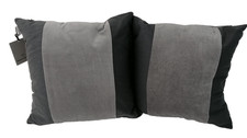 M&S X Kelly Hoppen Grey Mix Band Square Cushion X 2 Cotton/Plush Velvet New