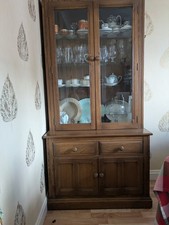 Ercol Glass Fronted Free Standing Display And Drinks Cabinet
