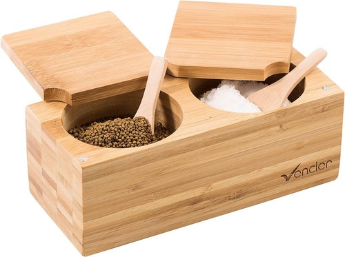 Bamboo spice salt pepper - pepper, box