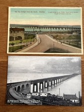 Two Vintage Postcards UK ?? Tay Bridge Dundee Nice Pair