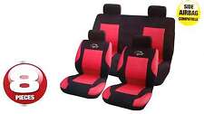 Universal Car Rally Sport Red Seat Covers Washable Airbag Safe 8 Pce Set