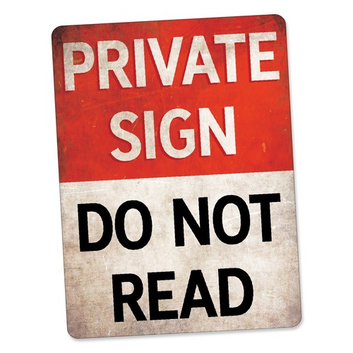 Private sign not read - do,