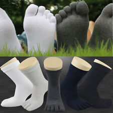 5 Pairs Men Five Finger Toe Socks Cotton Blend Solid Breathe Sports Casual Socks
