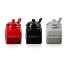 Le Creuset Set of 3 Mini Sauce Jar -Cerise/Black Onyx/Mist Grey (NEW)
