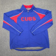 Vintage Chicago Cubs Jacket Mens 2XLARGE Blue Majestic MLB Baseball Size 2XL