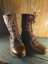 Steve Madden Women's Troopa Brown Leather Combat Boots sz: US 6.5