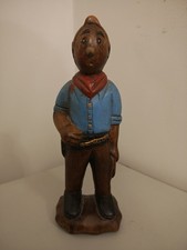 Wood Carved Tintin Figure