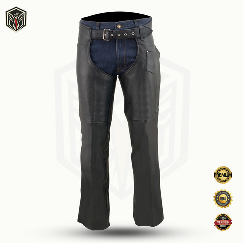 Mens black leather motorcycle - leather,