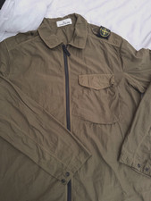 STONE ISLAND Naslan Full Zip Shoulder Badge Overshirt/Jacket Large khaki 