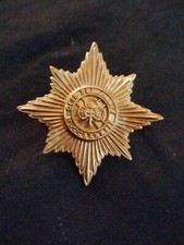 Irish Guards Other Ranks Brass Cap Badge Long Lugs