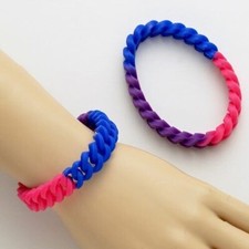 Pride Bracelet Rainbow Gay Trans Bi Pan LGBT Silicone Rubber Link Jewellery New