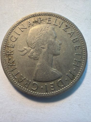 1961 british half crown coin - crown,