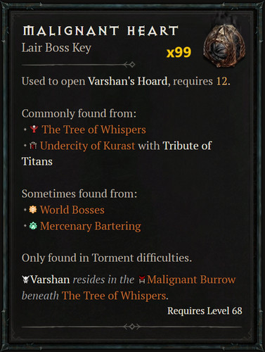 Diablo varshan mats heart - diablo,