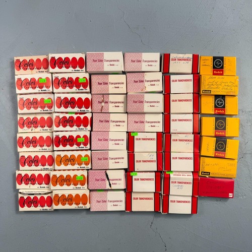 Boxes vtg kodak slides - of,