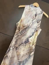 Ted Baker Ladies Dress Midi Size 5 Grey Gold **NEW** Special Occasion / Wedding 