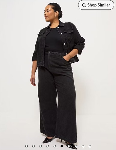 Women black wide legged - black,